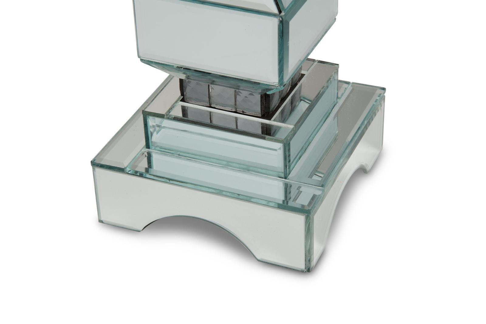 AICO Montreal 2-Tier Mirrored Candle Holder w/Crystal Accents (2/pack) - Luxury Home Furniture (MI)