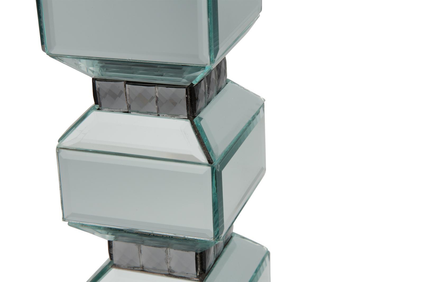 AICO Montreal 3-Tier Mirrored Candle Holder w/Crystal Accents (2/pack)