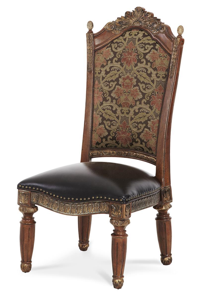 AICO Villa Valencia Side Chair in Classic Chestnut (Set of 2)