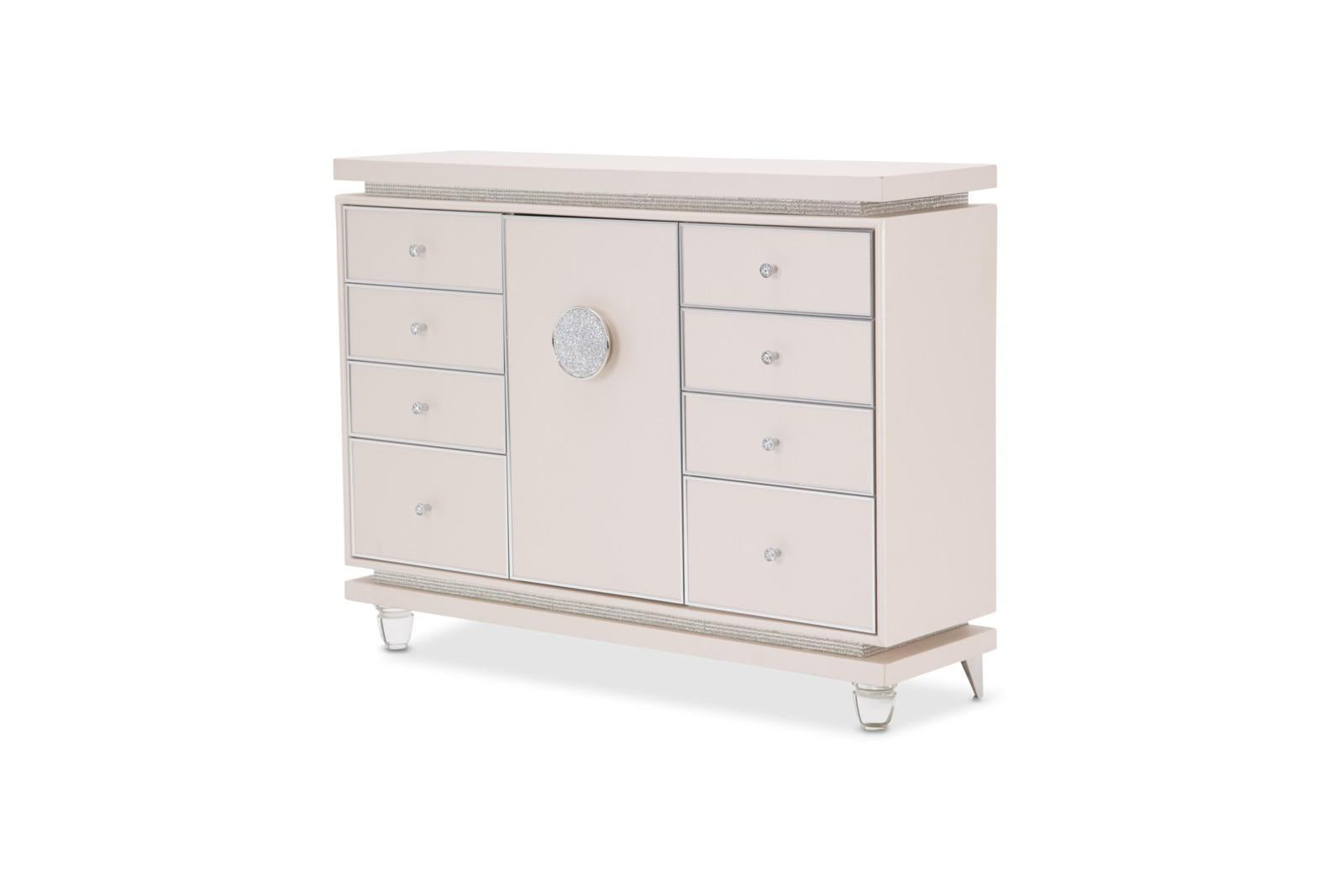 Glimmering Heights Upholstered Dresser in Ivory - Luxury Home Furniture (MI)
