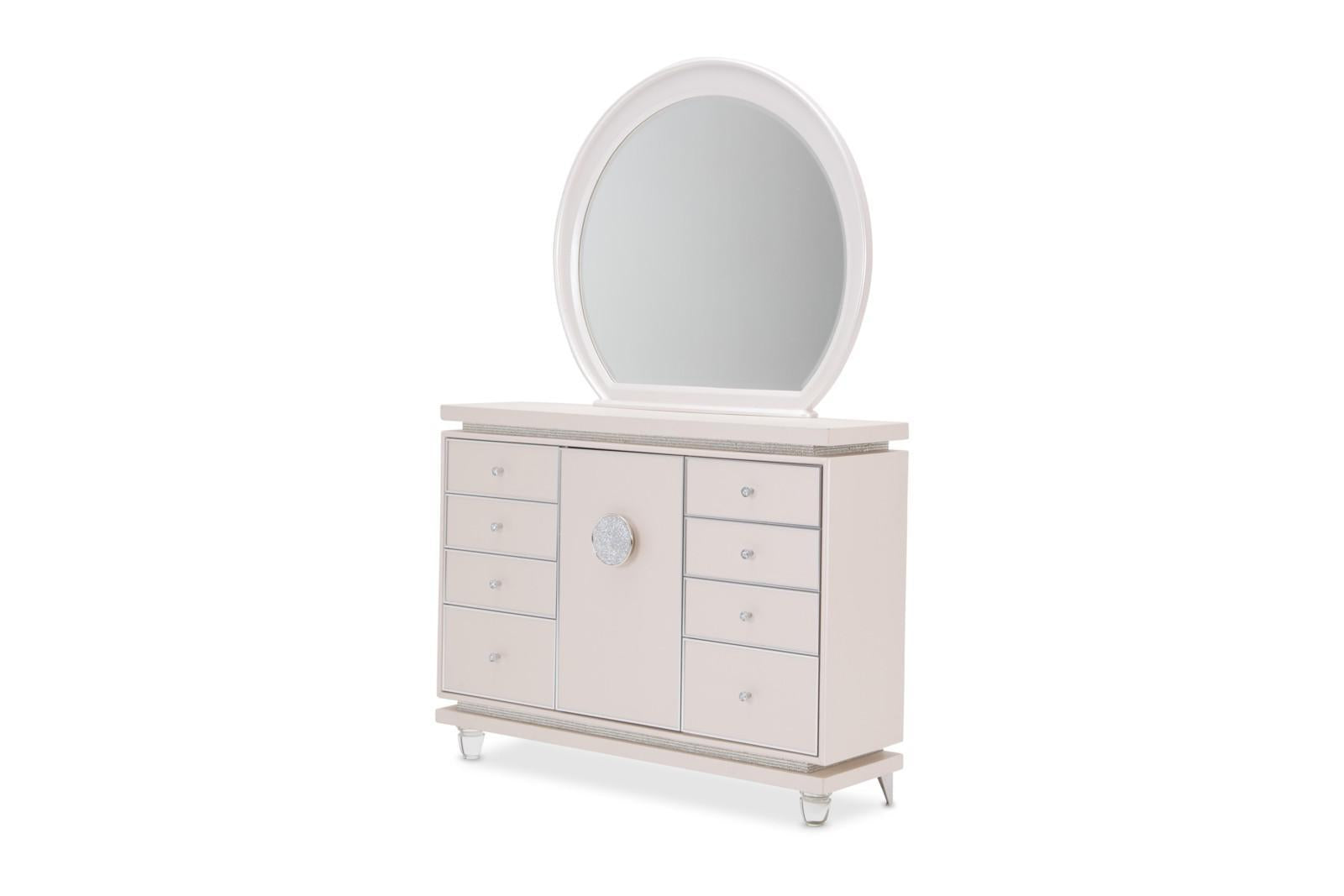 Glimmering Heights Upholstered Dresser in Ivory - Luxury Home Furniture (MI)