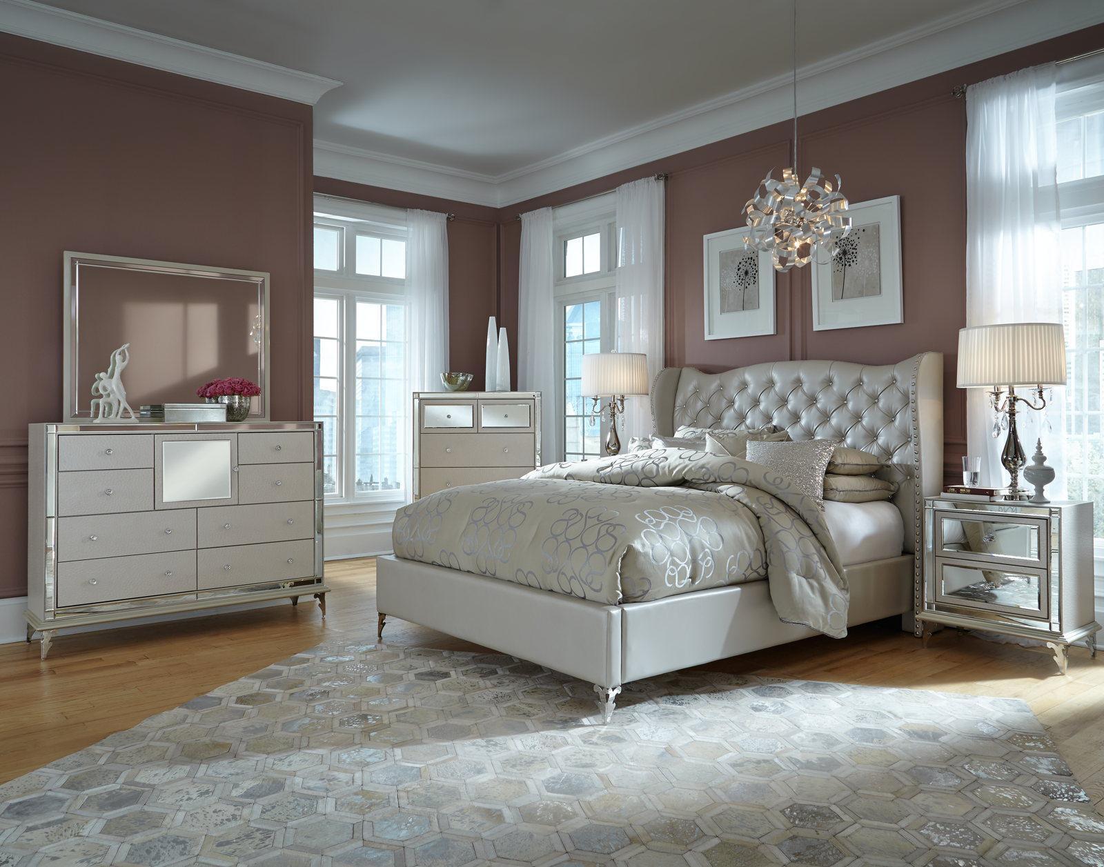 Hollywood Loft Rectangular Dresser Mirror in Frost - Luxury Home Furniture (MI)