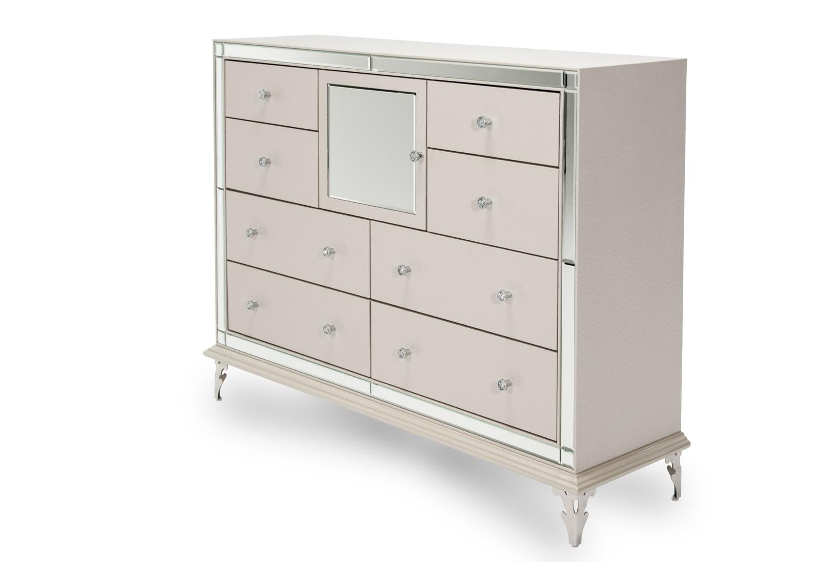 Hollywood Loft Upholstered Dresser in Frost - Luxury Home Furniture (MI)