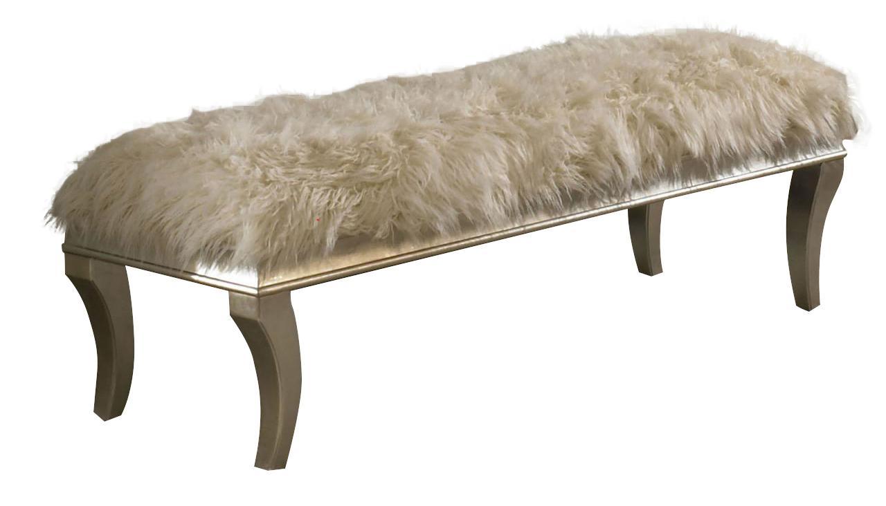 Hollywood Swank Bed Bench in Platinum - Luxury Home Furniture (MI)
