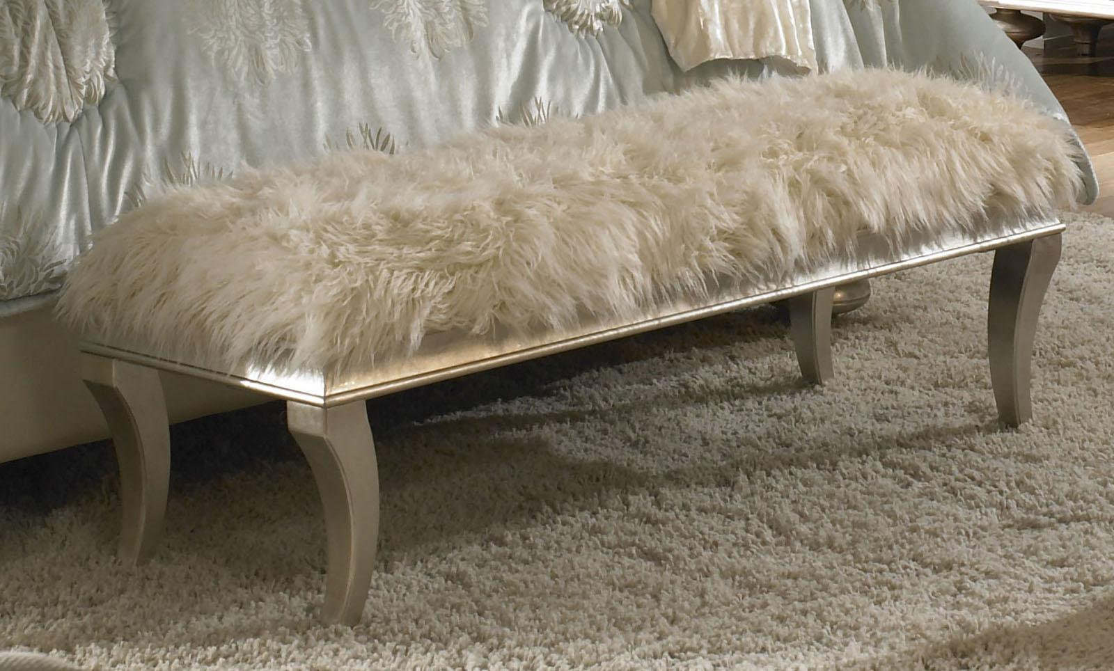 Hollywood Swank Bed Bench in Platinum - Luxury Home Furniture (MI)