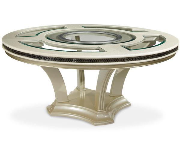 Hollywood Swank Round Dining Table in Pearl Caviar - Luxury Home Furniture (MI)
