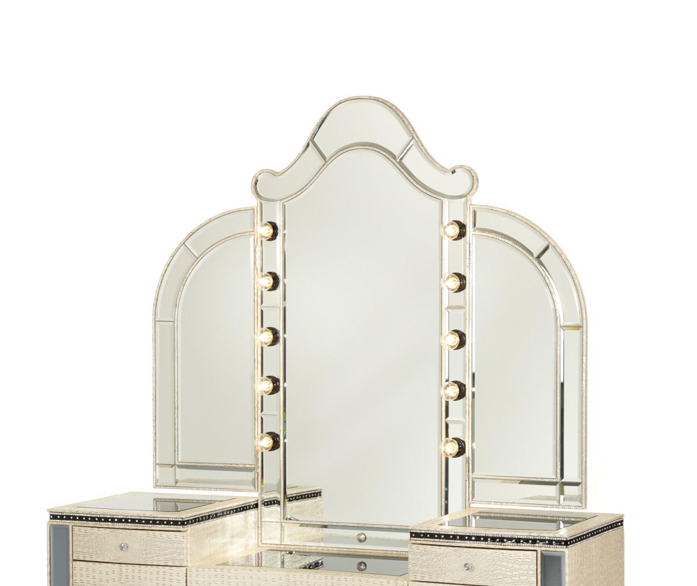 Hollywood Swank Vanity Mirror in Crystal Croc - Luxury Home Furniture (MI)