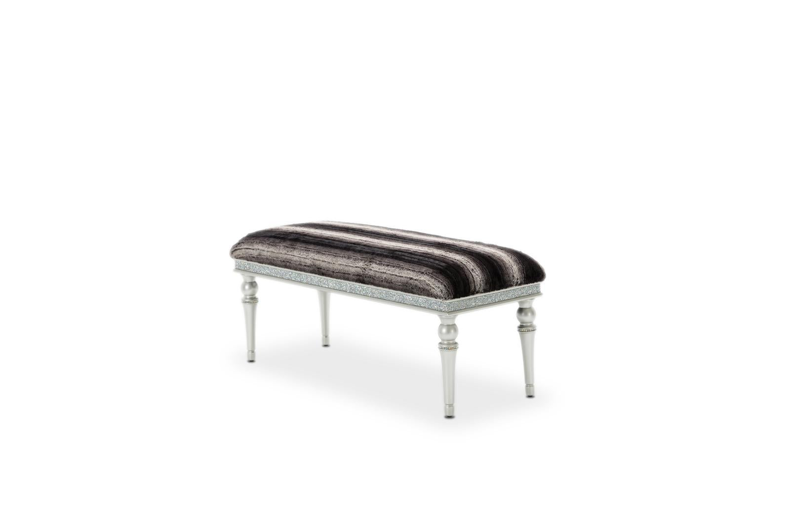 Melrose Plaza Non-Storage Bed Bench in Dove - Luxury Home Furniture (MI)
