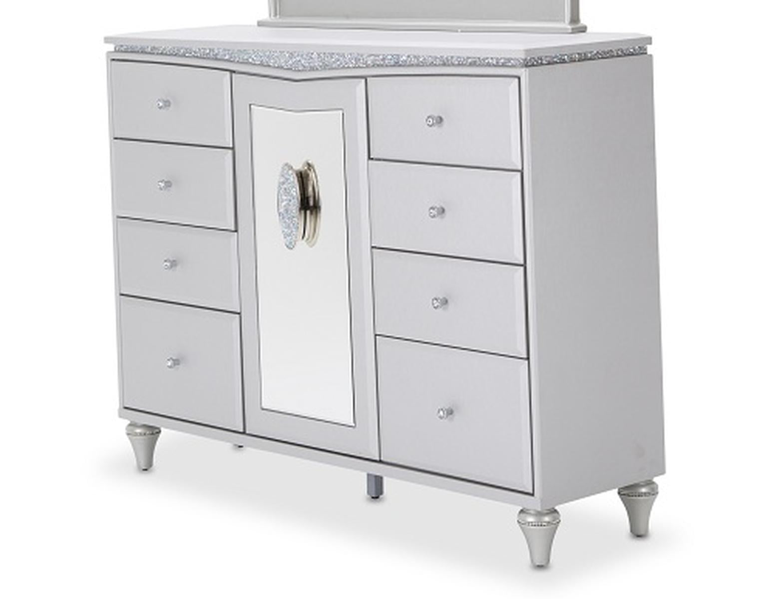 Melrose Plaza Upholstered Dresser in Dove - Luxury Home Furniture (MI)