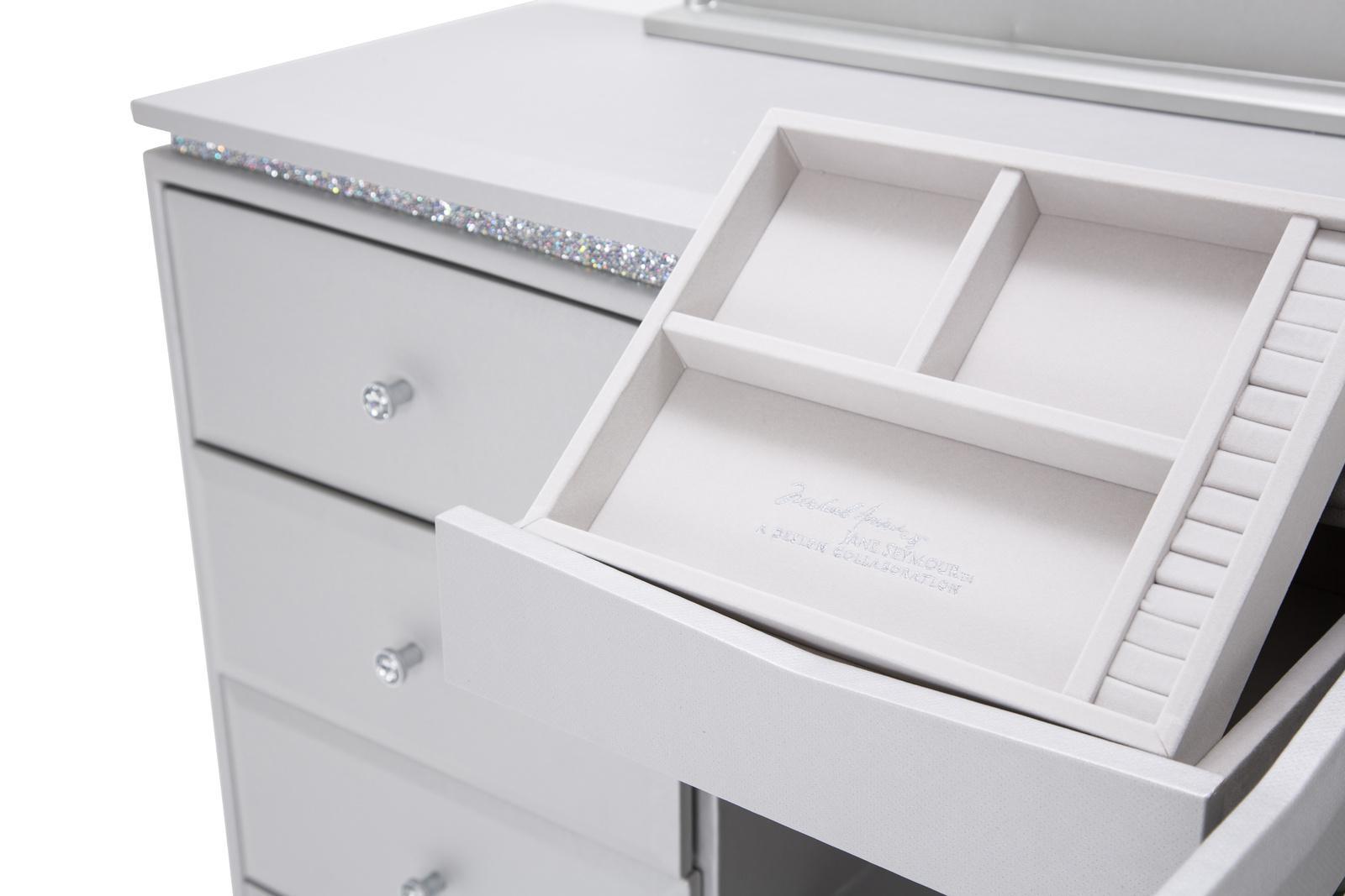 Melrose Plaza Upholstered Dresser in Dove - Luxury Home Furniture (MI)