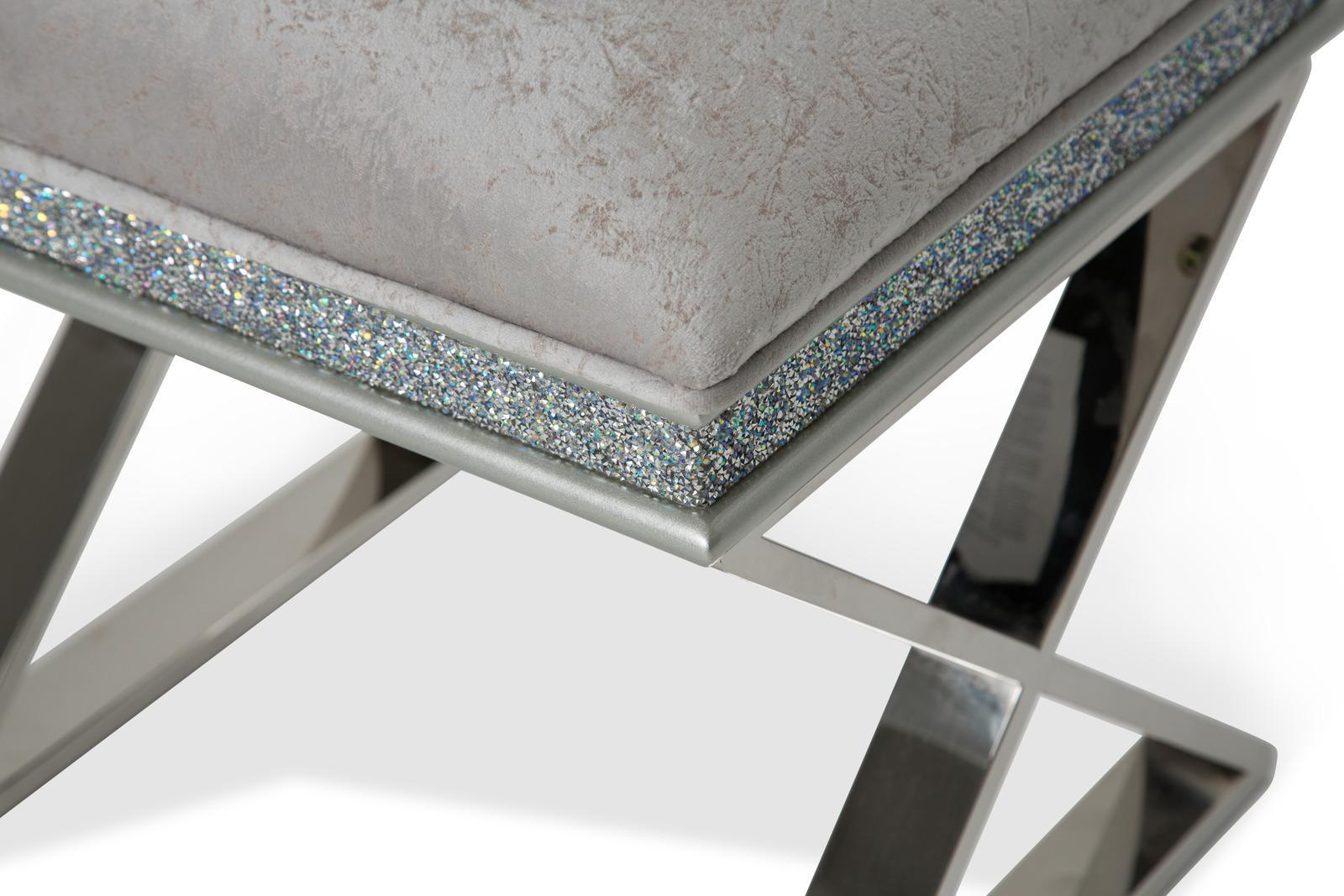 Melrose Plaza Vanity Bench in Dove - Luxury Home Furniture (MI)
