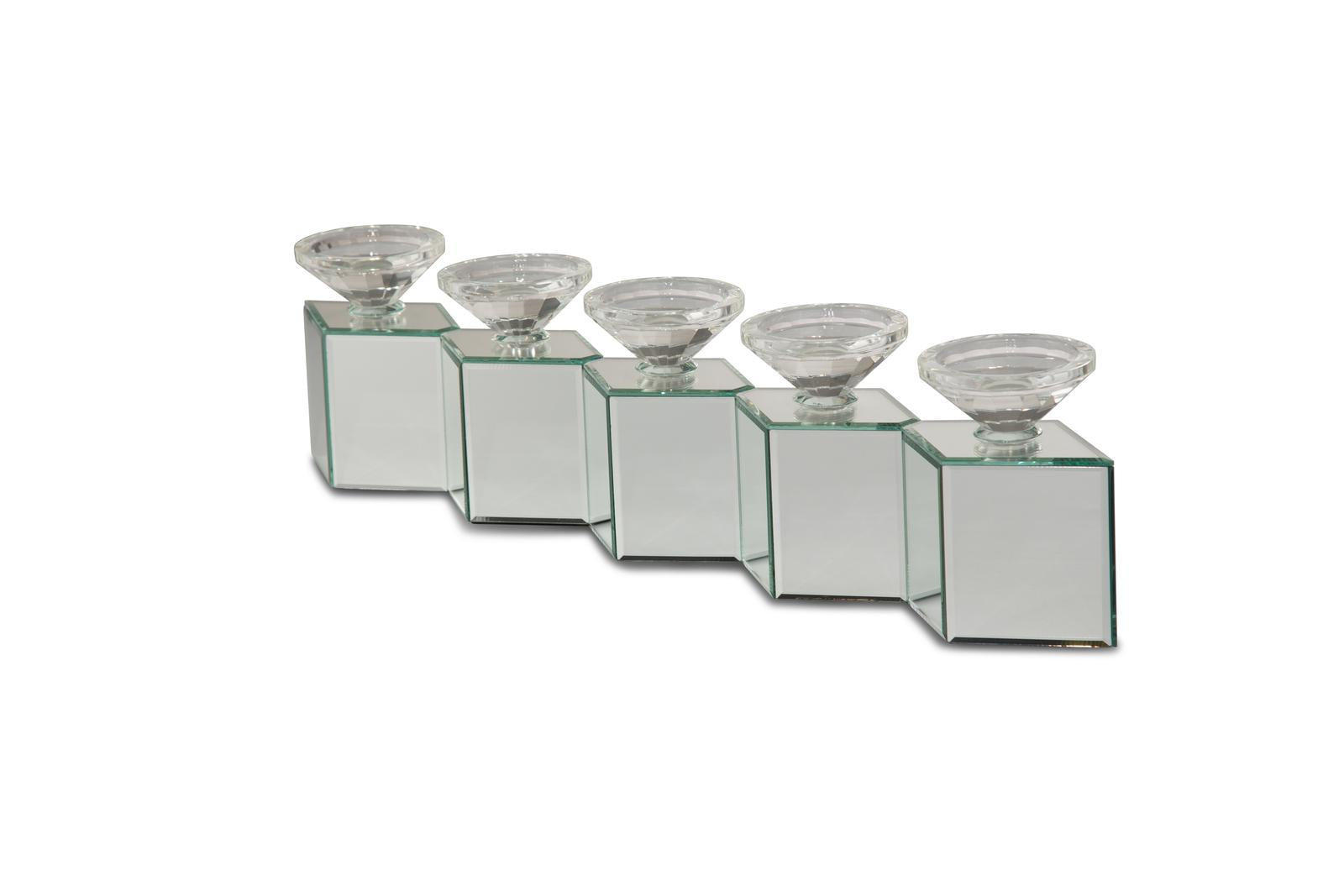 Montreal Mirorred Cube Linear Candle Holder - Luxury Home Furniture (MI)
