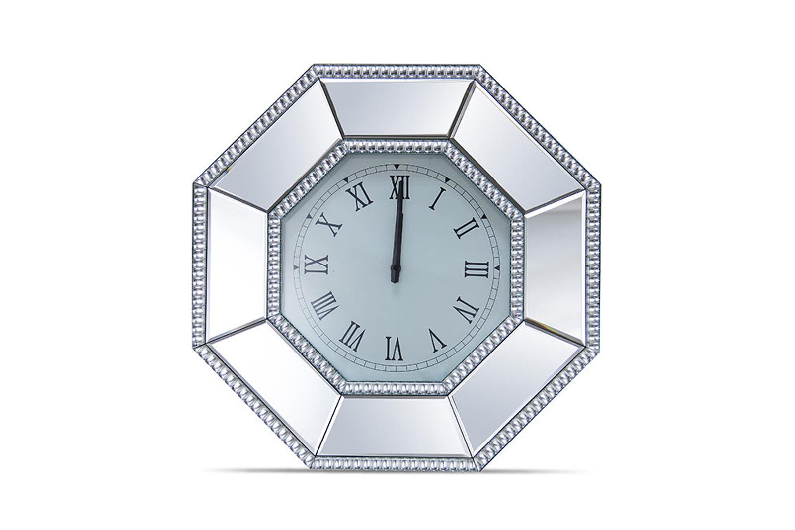 Montreal Octagonal Mirrored Wall Clock - Luxury Home Furniture (MI)