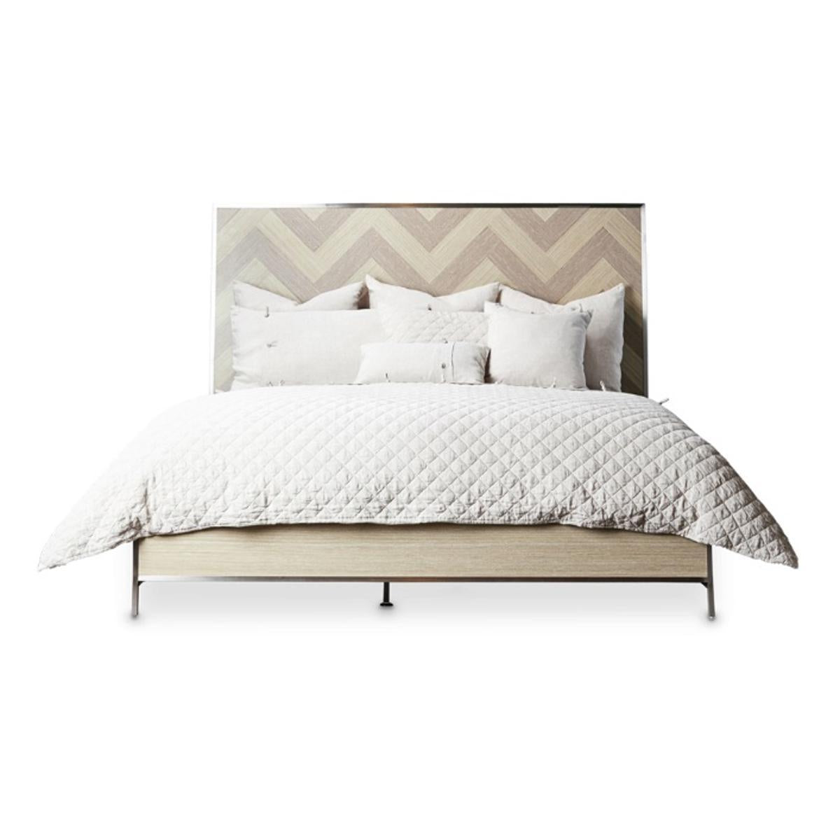 Silverlake Village King Panel Bed in Washed Oak - Luxury Home Furniture (MI)