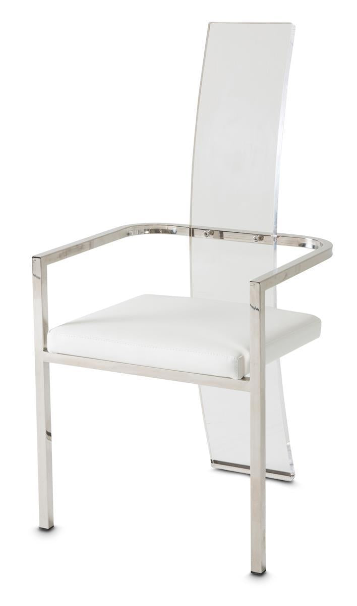 State St Arm Chair in Glossy White (Set of 2) - Luxury Home Furniture (MI)