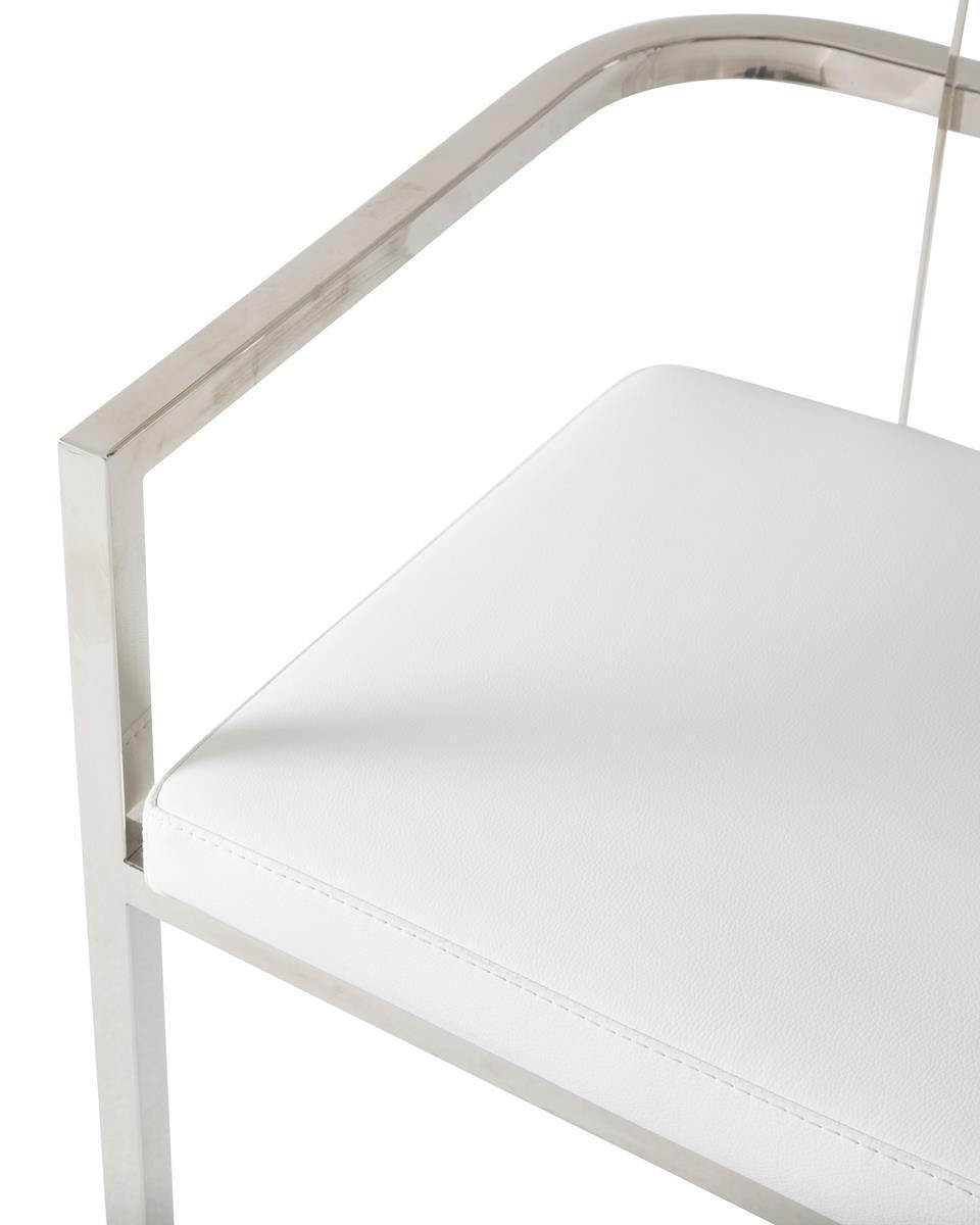 State St Arm Chair in Glossy White (Set of 2) - Luxury Home Furniture (MI)