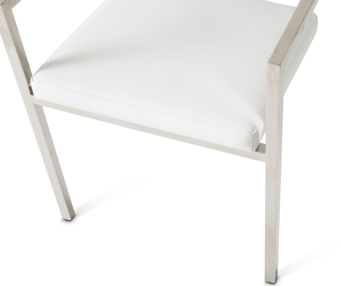 State St Arm Chair in Glossy White (Set of 2) - Luxury Home Furniture (MI)