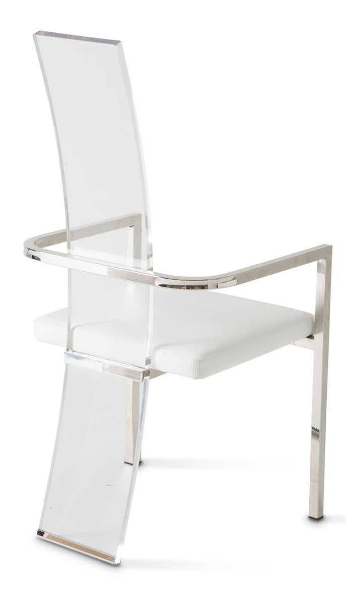 State St Arm Chair in Glossy White (Set of 2) - Luxury Home Furniture (MI)