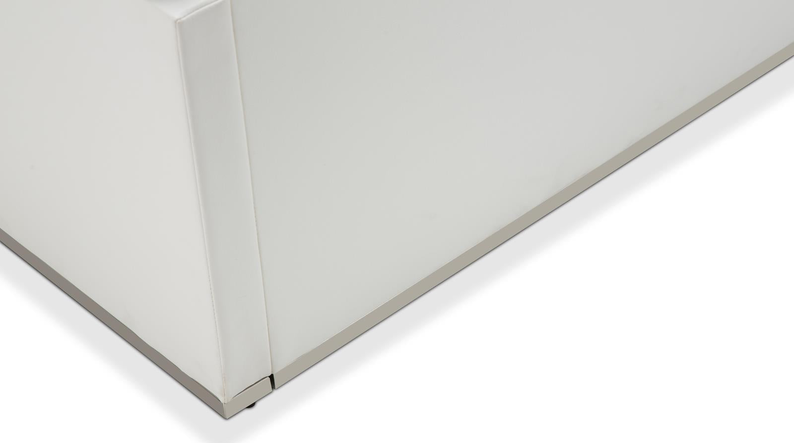 State St Queen Upholstered Panel Bed in Glossy White - Luxury Home Furniture (MI)