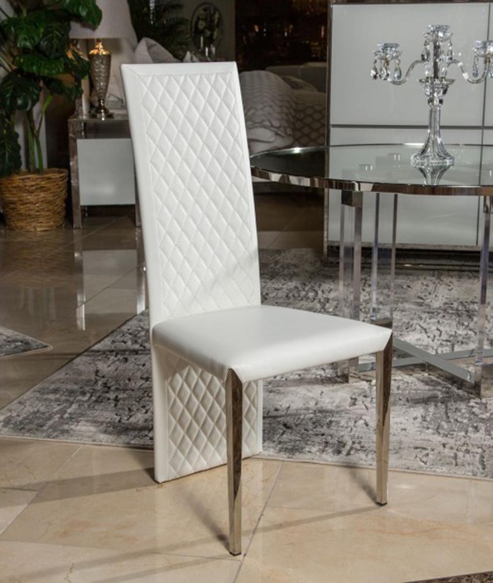 State St Short Side Chair in Glossy White (Set of 2) - Luxury Home Furniture (MI)