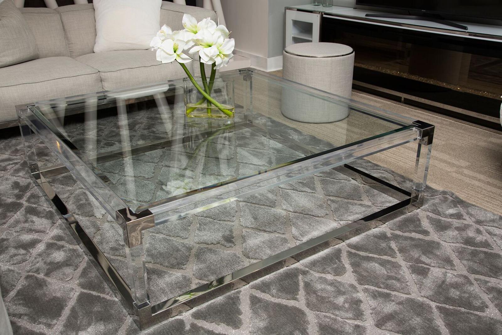 State St Square Cocktail Table in Stainless Steel - Luxury Home Furniture (MI)