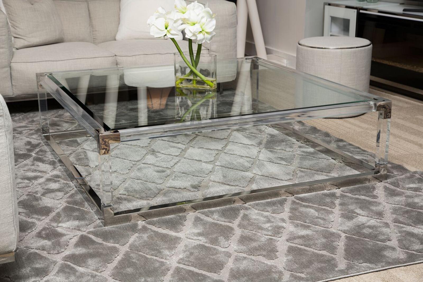 State St Square Cocktail Table in Stainless Steel - Luxury Home Furniture (MI)
