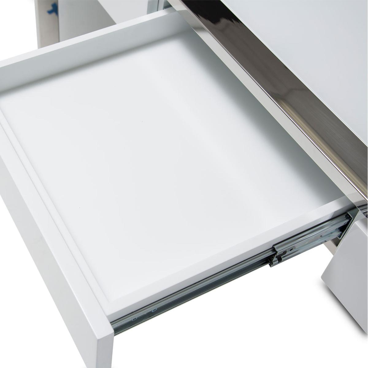 State St Writing Desk in Glossy White - Luxury Home Furniture (MI)