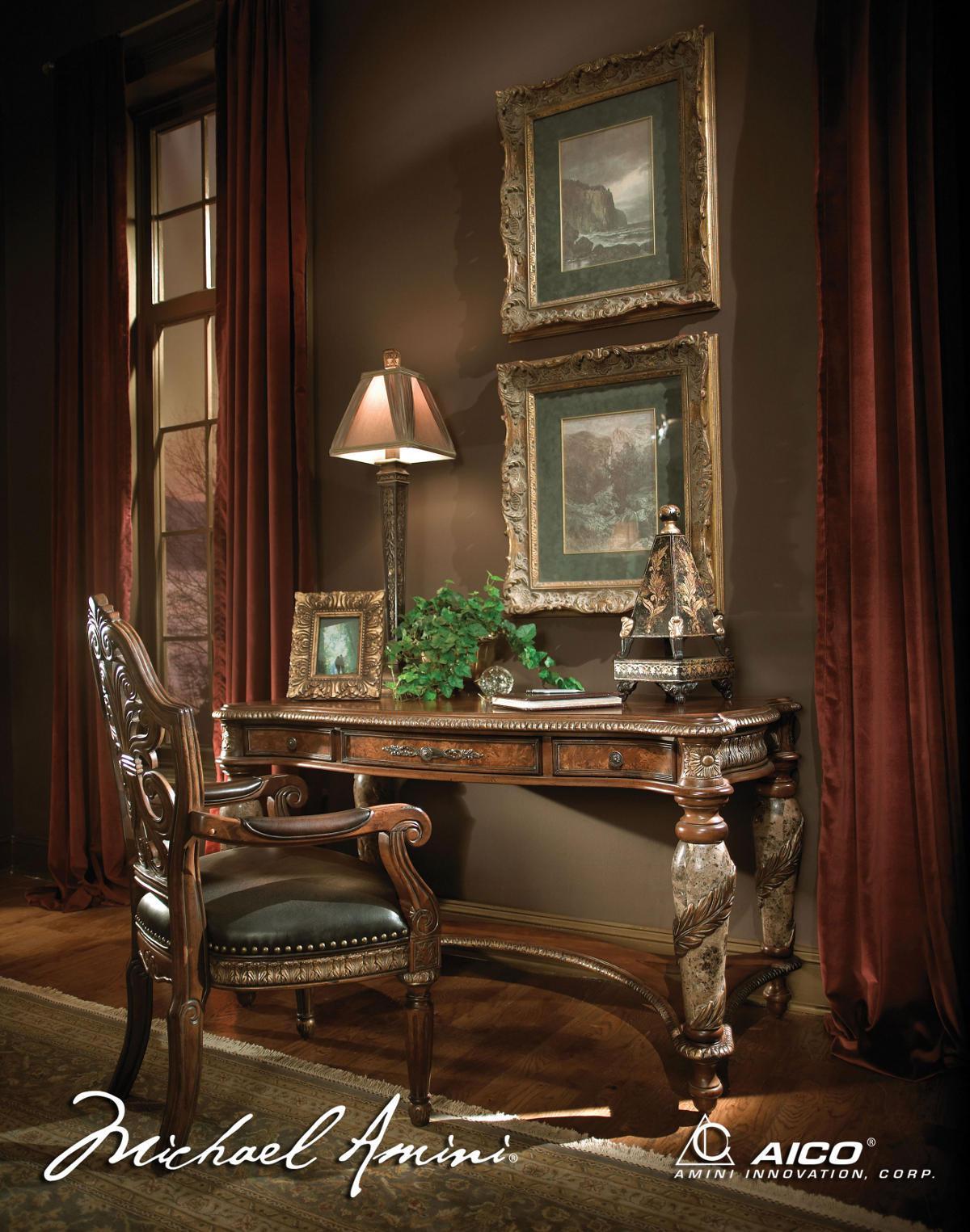 Villa Valencia Writing Desk in Chestnut - Luxury Home Furniture (MI)