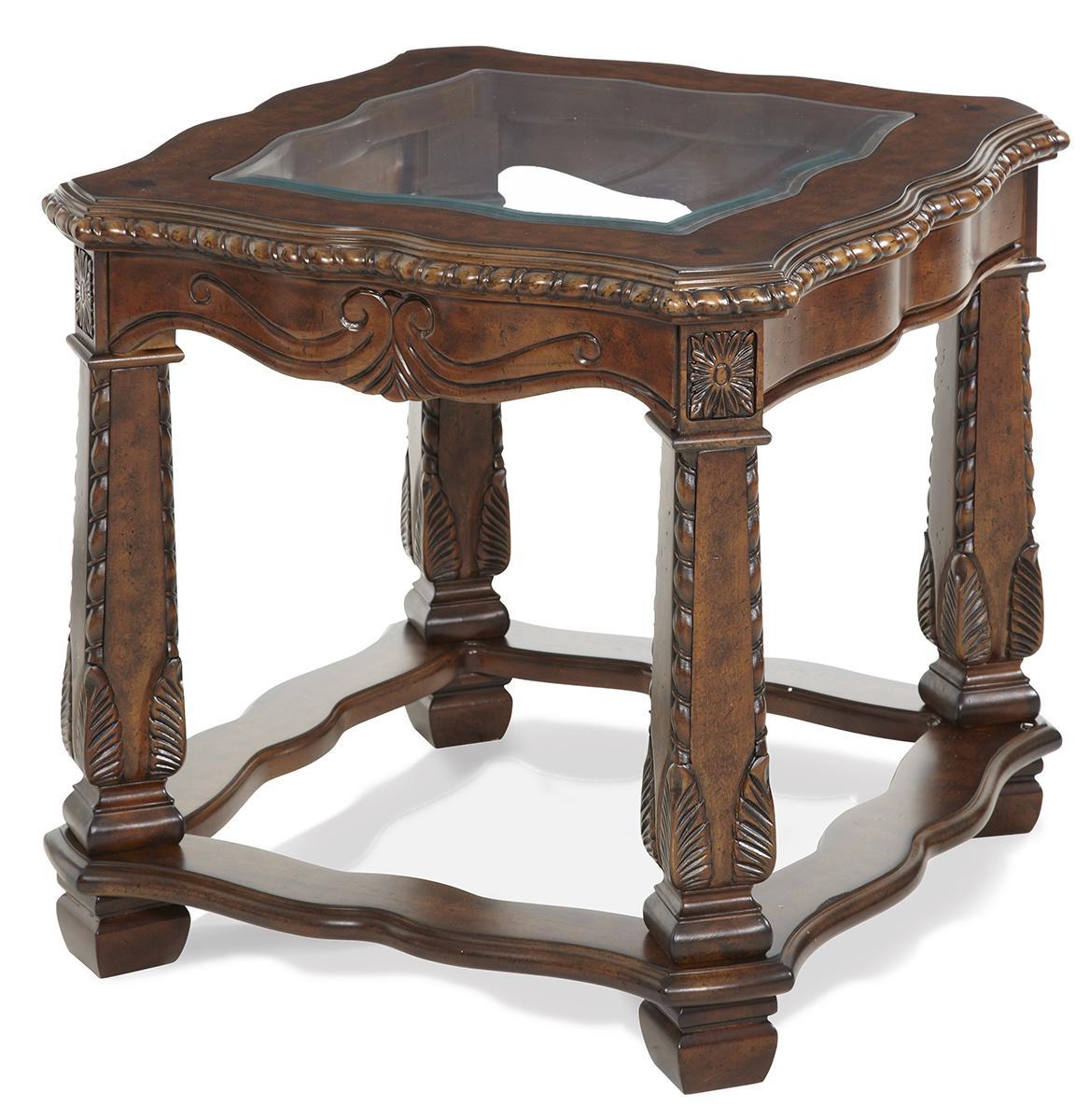 Windsor Court End Table in Vintage Fruitwood - Luxury Home Furniture (MI)