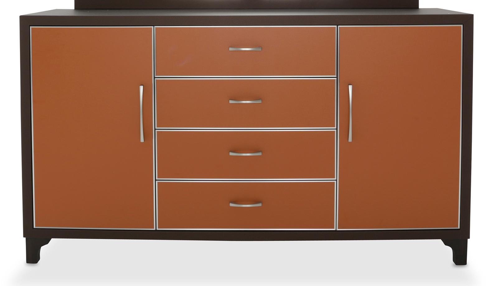 21 Cosmopolitan 4 Drawer Dresser in Orange/Umber - Luxury Home Furniture (MI)