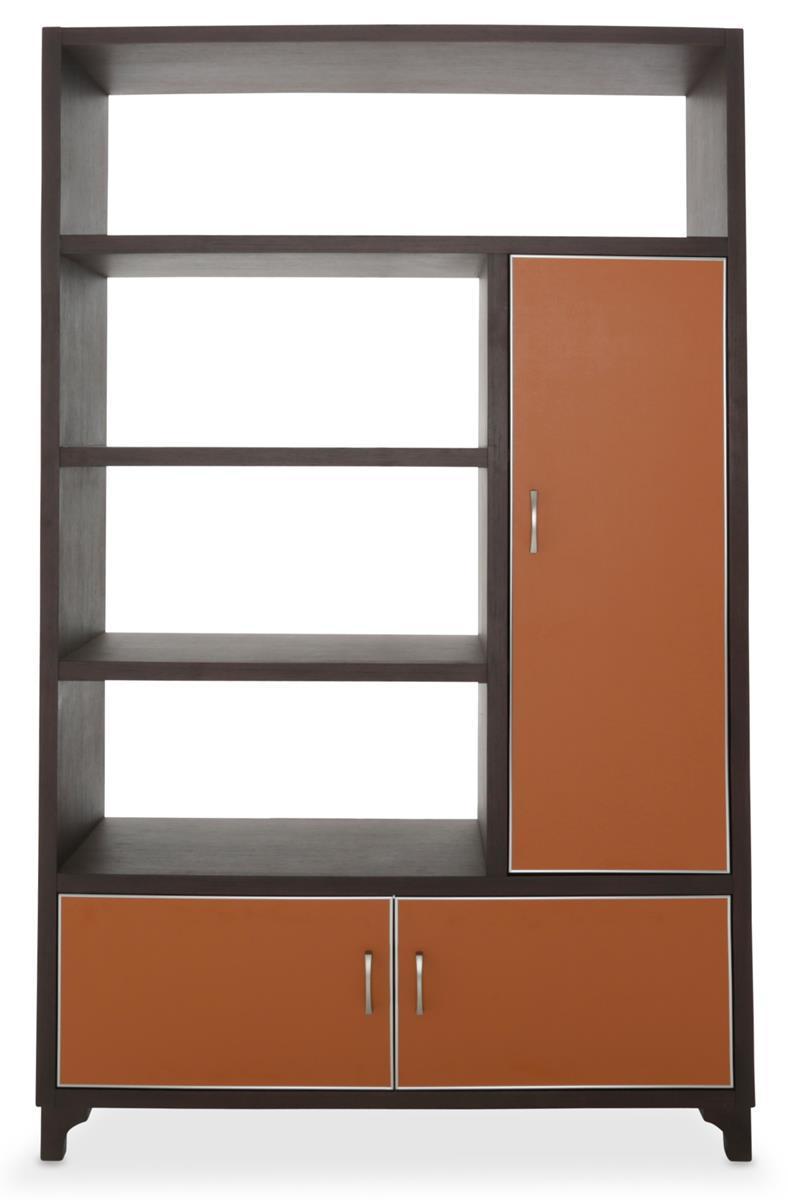 21 Cosmopolitan Right Bookcase in Umber/Orange - Luxury Home Furniture (MI)