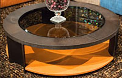 21 Cosmopolitan Round Cocktail Table in Umber/Orange - Luxury Home Furniture (MI)