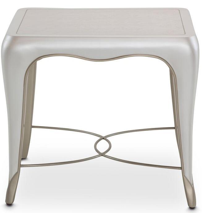 Furniture London Place End Table in Creamy Pearl - Luxury Home Furniture (MI)