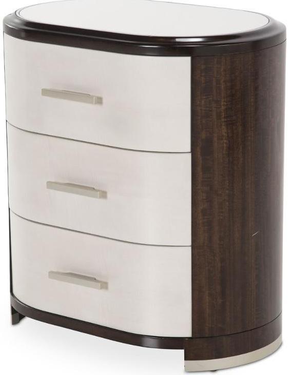 Paris Chic 3 Drawer Nightstand in Espresso - Luxury Home Furniture (MI)