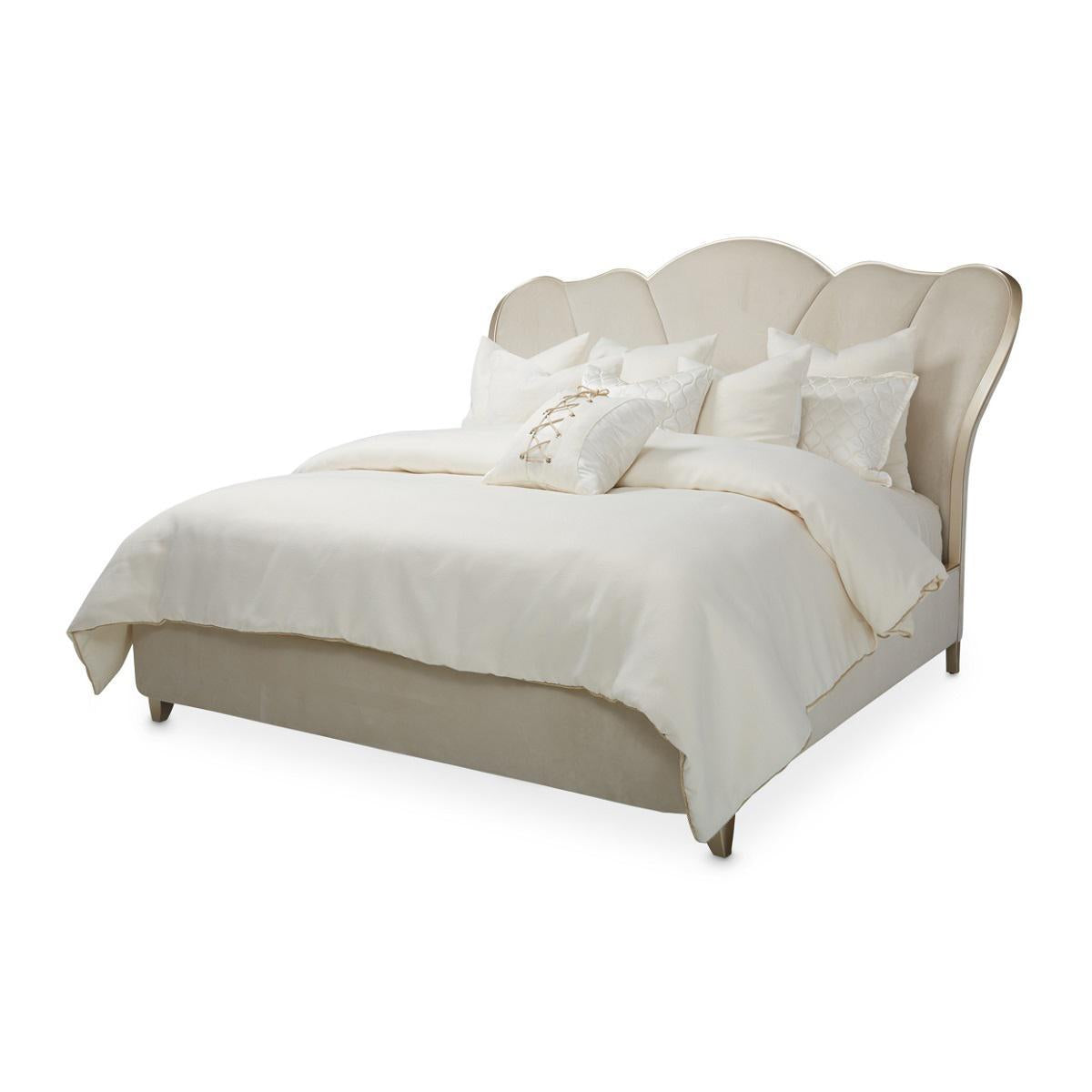 Villa Cherie Queen Channel Tufted Upholstered Bed in Caramel