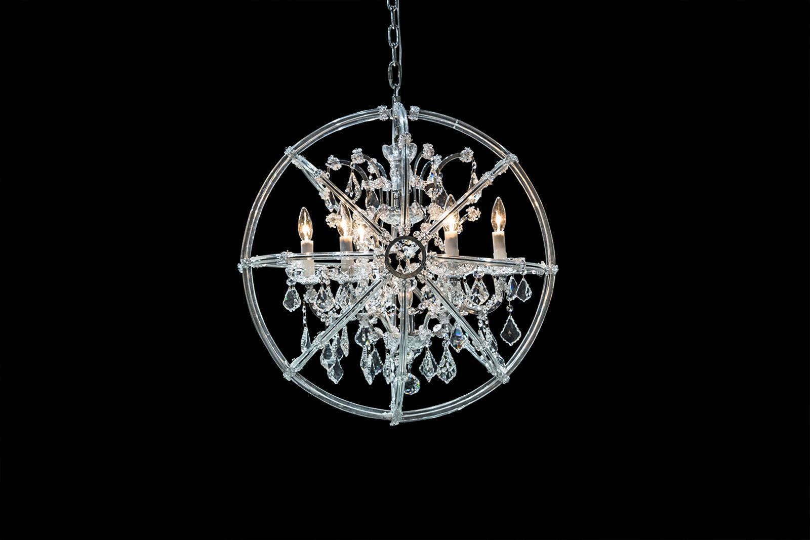 Lighting Pena 6 Light Chandelier in Clear and Chrome - Luxury Home Furniture (MI)