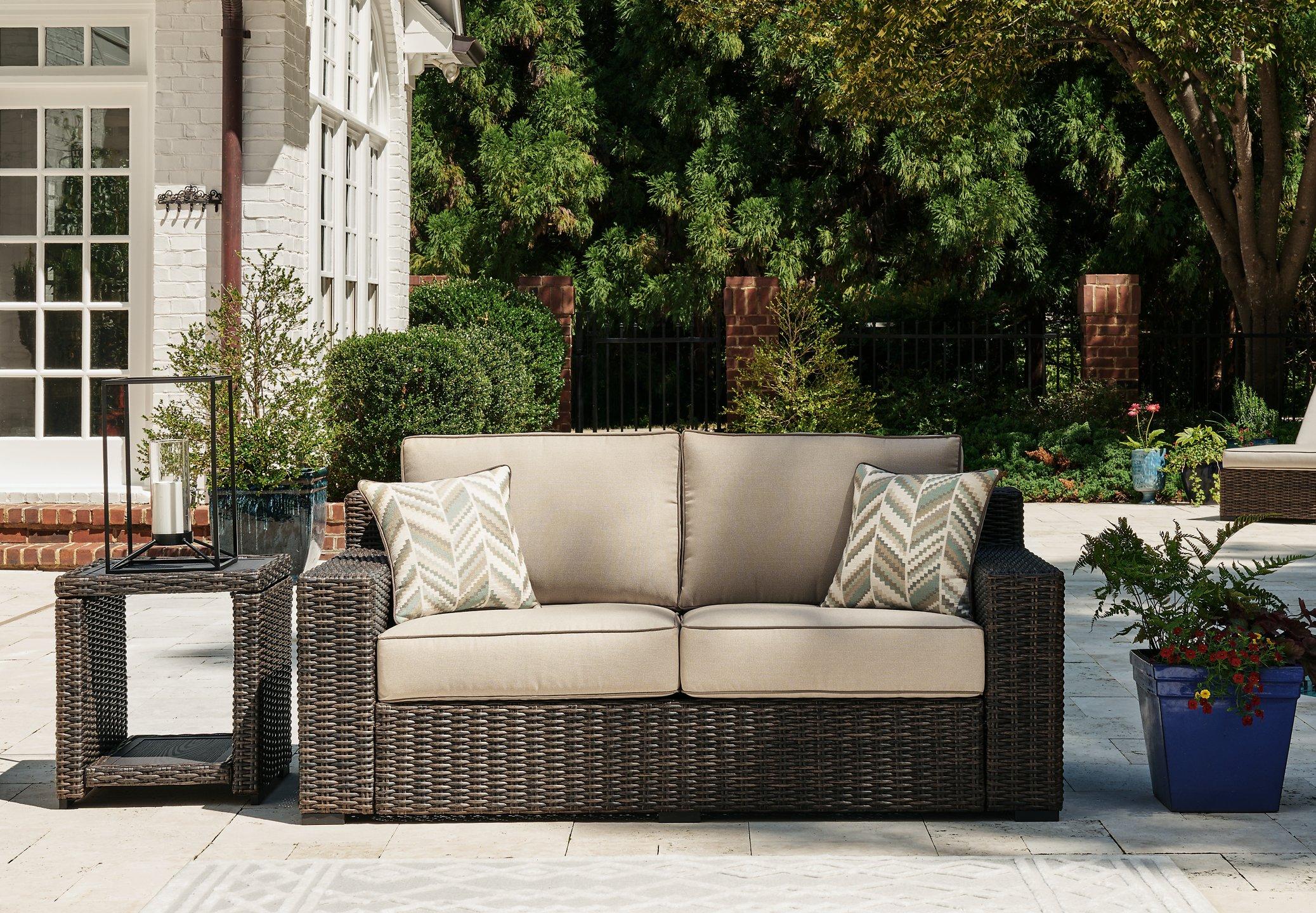 Coastline Bay Outdoor Loveseat with Cushion - Luxury Home Furniture (MI)