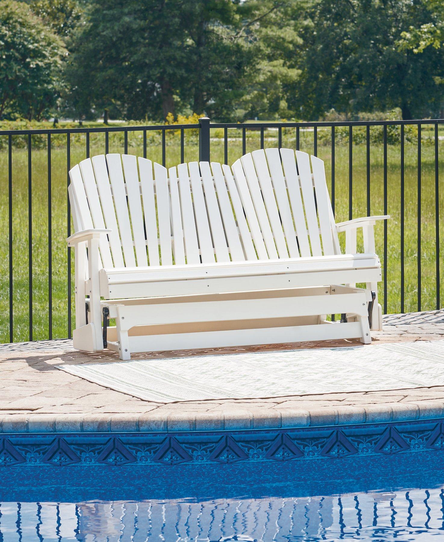 Hyland wave Outdoor Glider Loveseat - Luxury Home Furniture (MI)