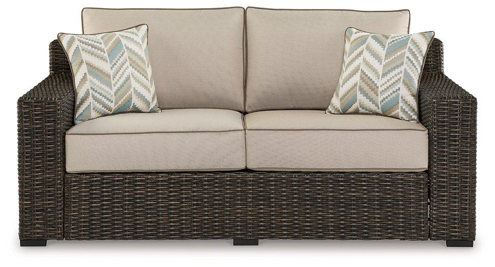 Coastline Bay Outdoor Loveseat with Cushion - Luxury Home Furniture (MI)