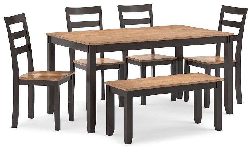 Gesthaven Dining Table with 4 Chairs and Bench (Set of 6) - Luxury Home Furniture (MI)