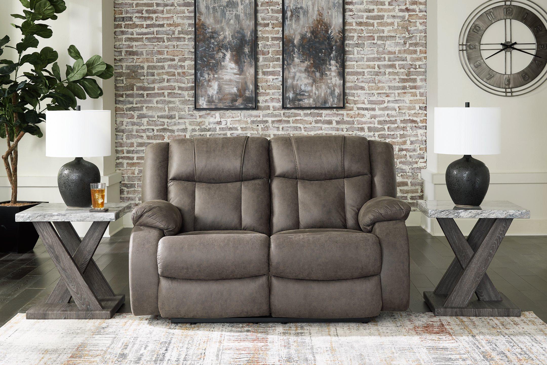 First Base Reclining Loveseat - Luxury Home Furniture (MI)