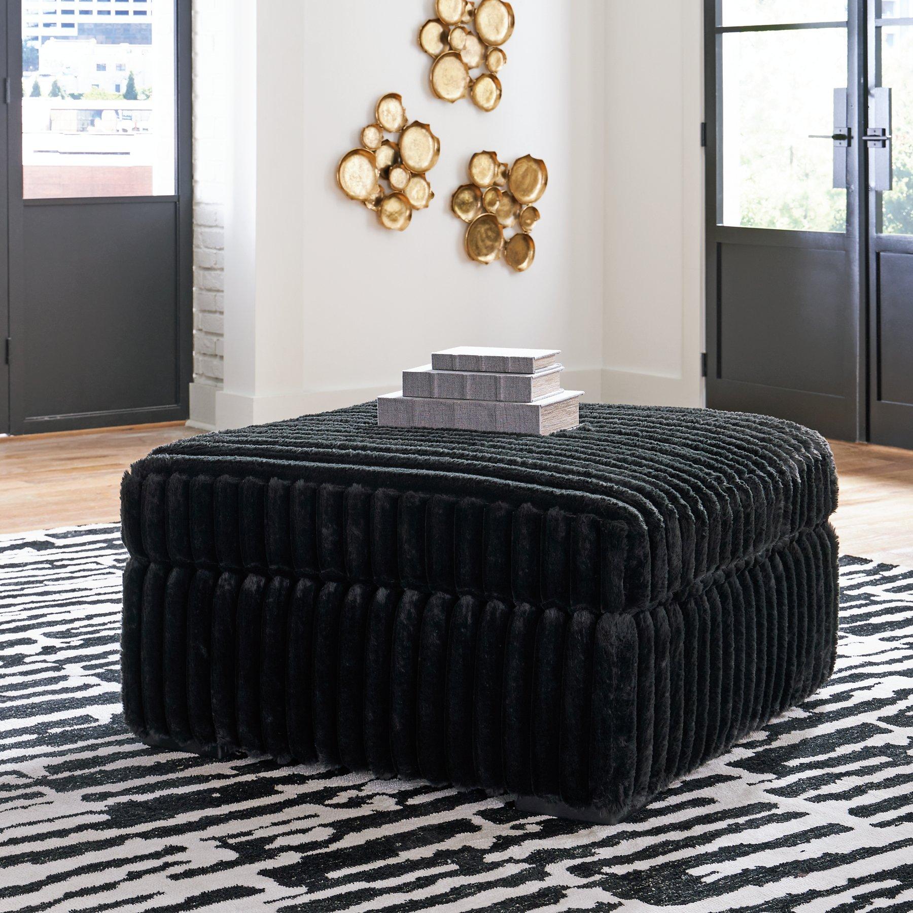 Midnight-Madness Oversized Accent Ottoman - Luxury Home Furniture (MI)