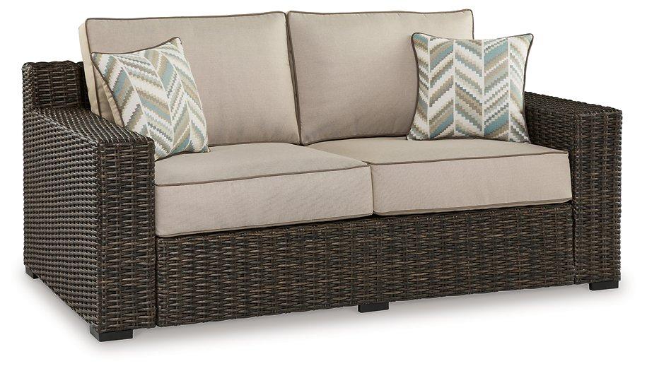 Coastline Bay Outdoor Loveseat with Cushion - Luxury Home Furniture (MI)