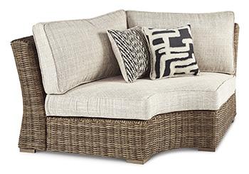Beachcroft Outdoor Curved Corner Chair with Cushion - Luxury Home Furniture (MI)