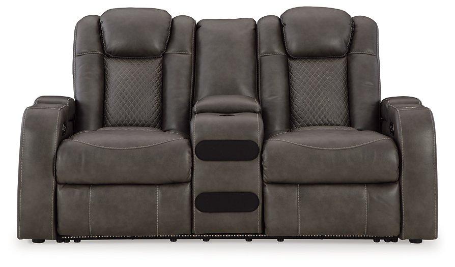 Fyne-Dyme Power Reclining Loveseat with Console - Luxury Home Furniture (MI)