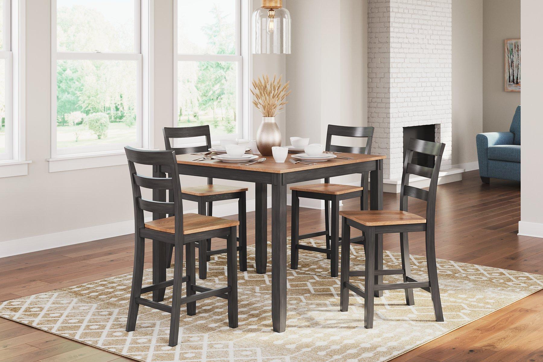 Gesthaven Counter Height Dining Table and 4 Barstools (Set of 5) - Luxury Home Furniture (MI)