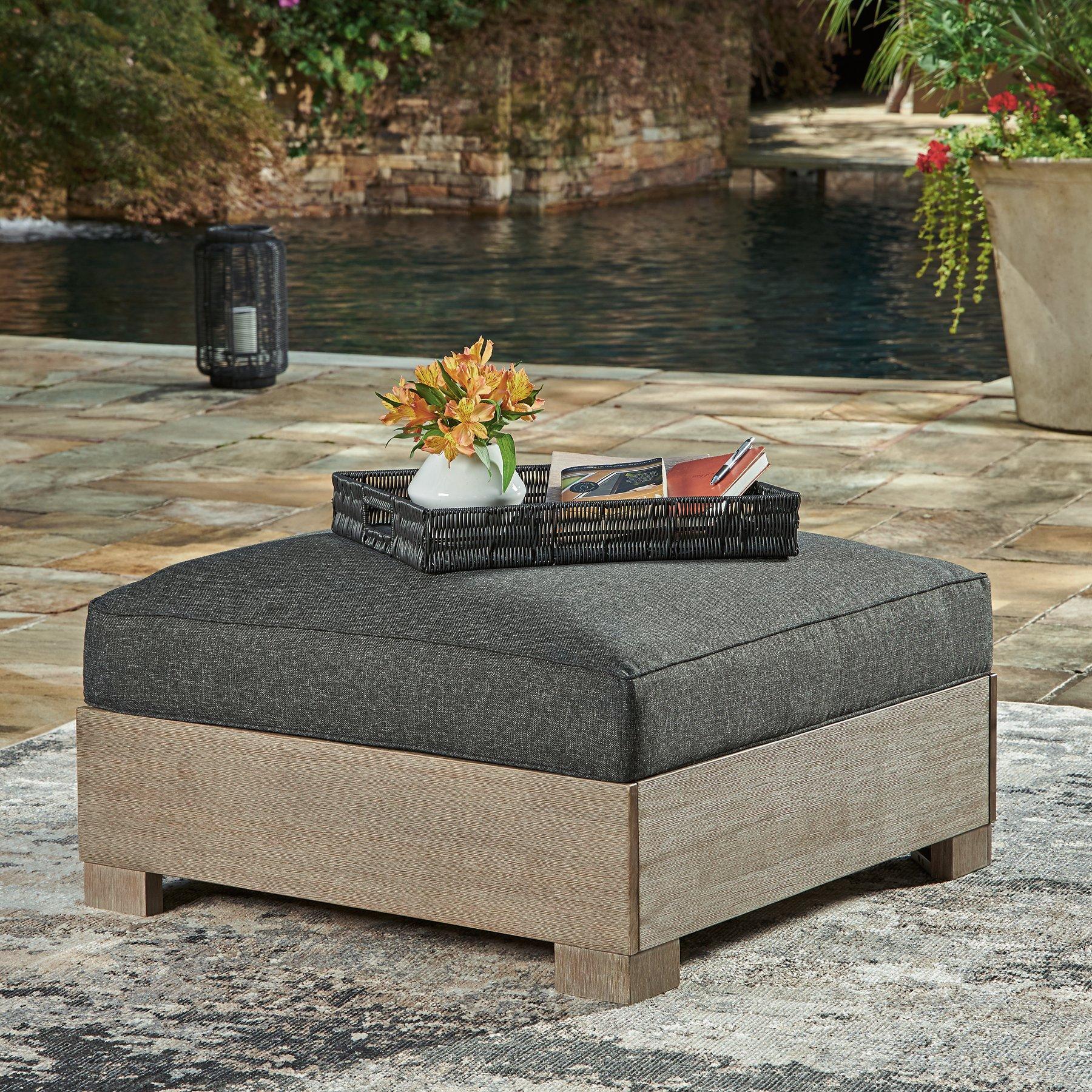 Citrine Park Outdoor Ottoman with Cushion - Luxury Home Furniture (MI)