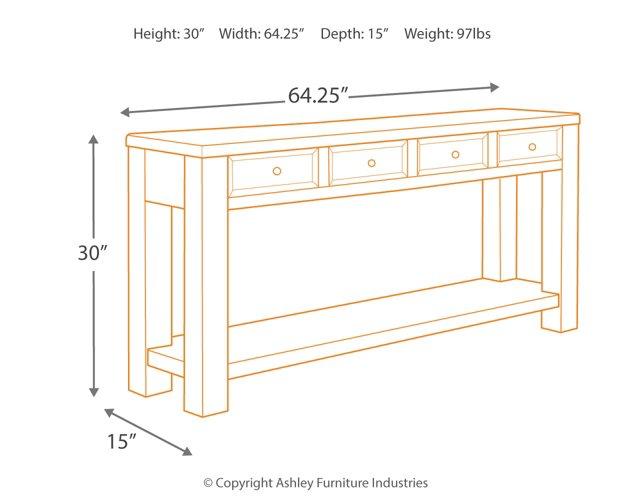 Gavelston Sofa/Console Table - Luxury Home Furniture (MI)