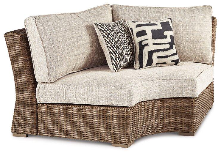 Beachcroft Outdoor Curved Corner Chair with Cushion - Luxury Home Furniture (MI)