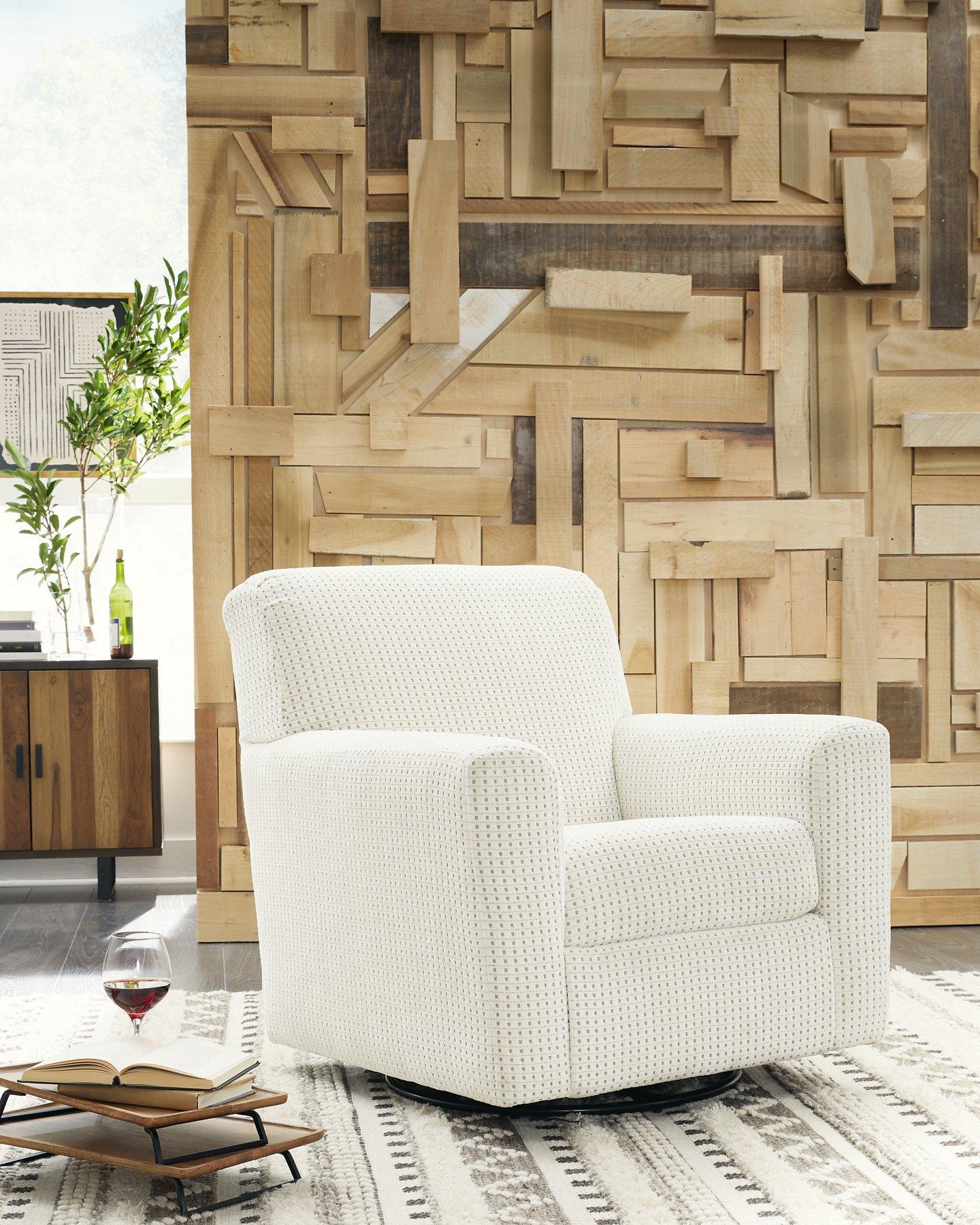 Herstow Swivel Glider Accent Chair - Luxury Home Furniture (MI)